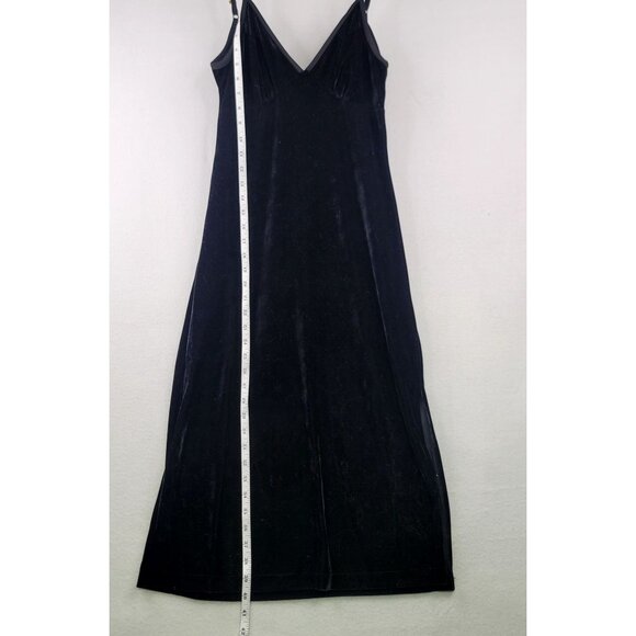 Band Of The Free Black Velvet Slip Dress Adjust Straps Back Tie Bow Detail XS - Picture 9 of 9